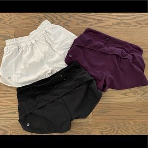 Lululemon shorts size 4 three pack